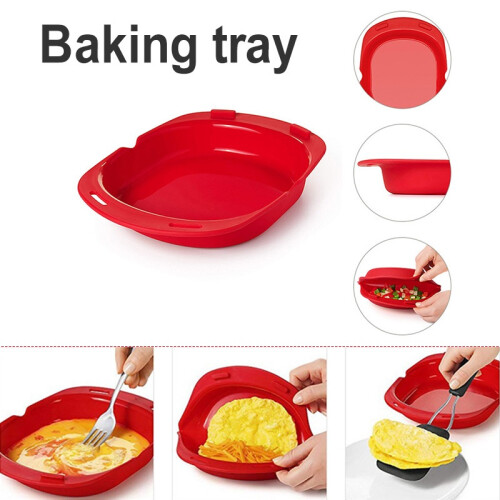 Microwave Silicone Omelet, Baking Pan, Steamer, Convenient And Time-saving 1
