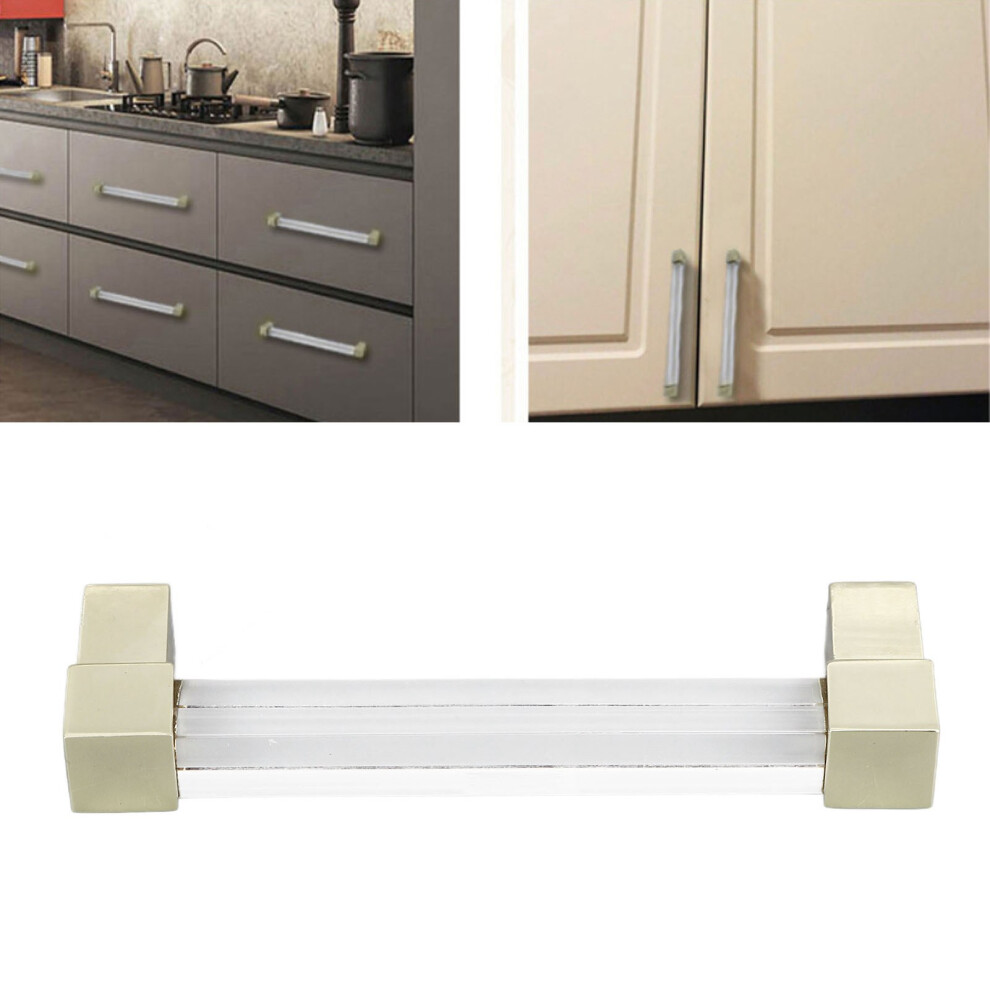 Gold Crystal Acrylic Drawer Handles 128Mm Single Hole Kitchen Cabinet Pulls 8741357421309