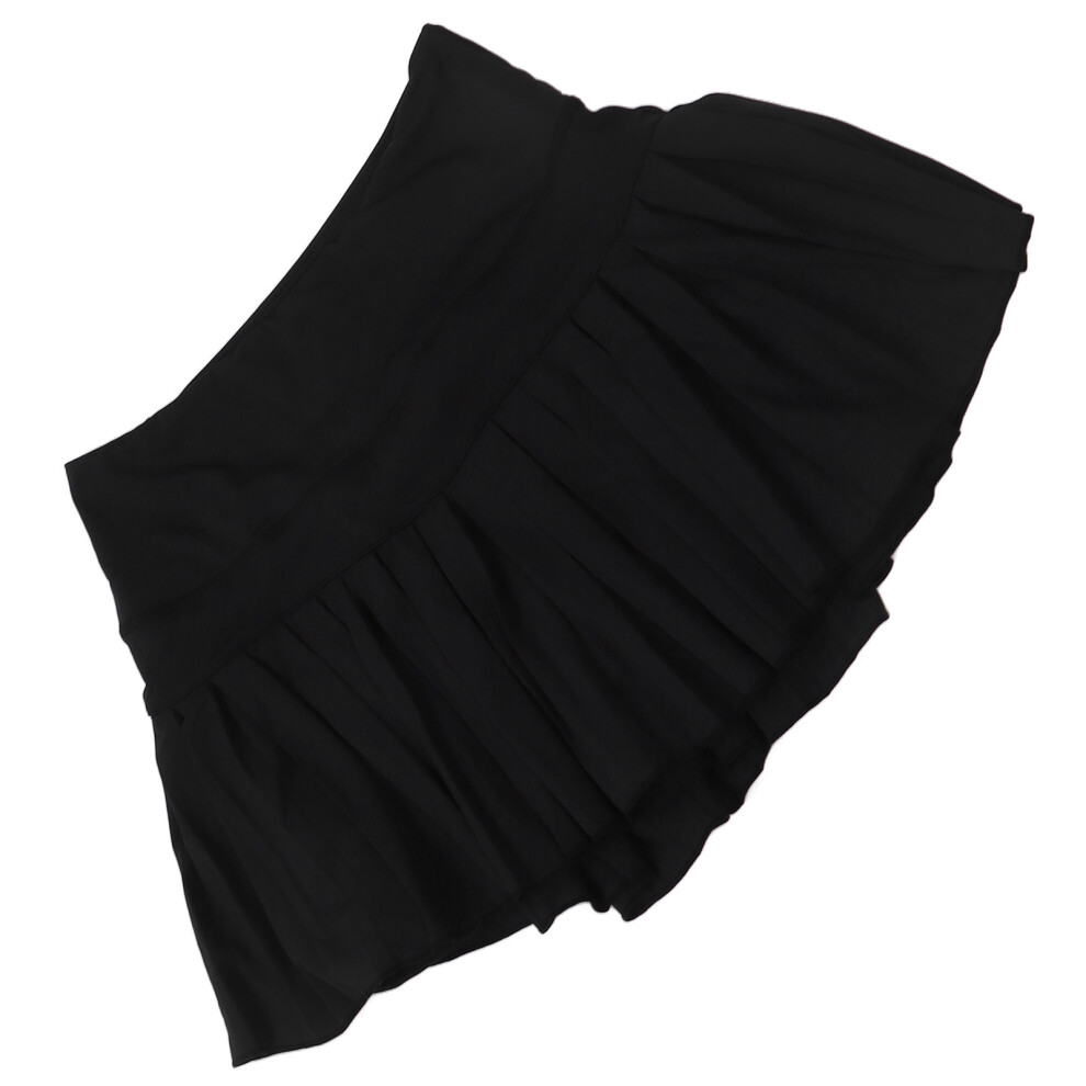 Breathable Black Pleated Tennis Skirt with Pockets for Running & Yoga