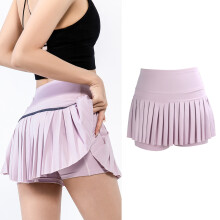 Atmungsaktiver pinkfarbener Falten-Tennisskirt mit Taschen für Laufen & Wandern M