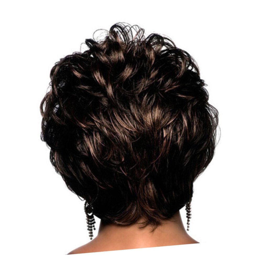 Unisex Short Curly Wig Headgear Blunt Bangs For Women, Cosplay Wig And Party Hair Accessory, Fashionable Costume Hair