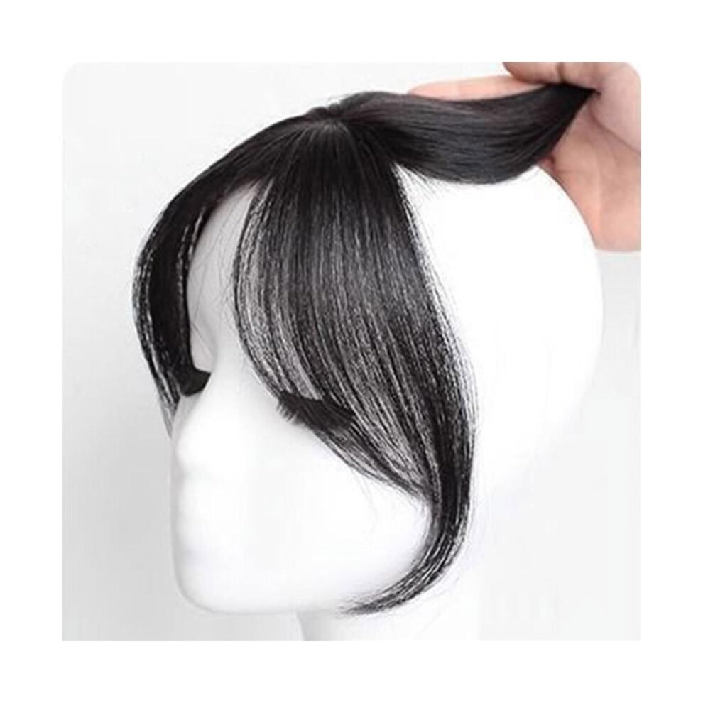 Unisex Black Clip In Bangs Eight-Character Bangs Wig Air Bangs Hairline Natural Forehead Invisible Simulation Natural