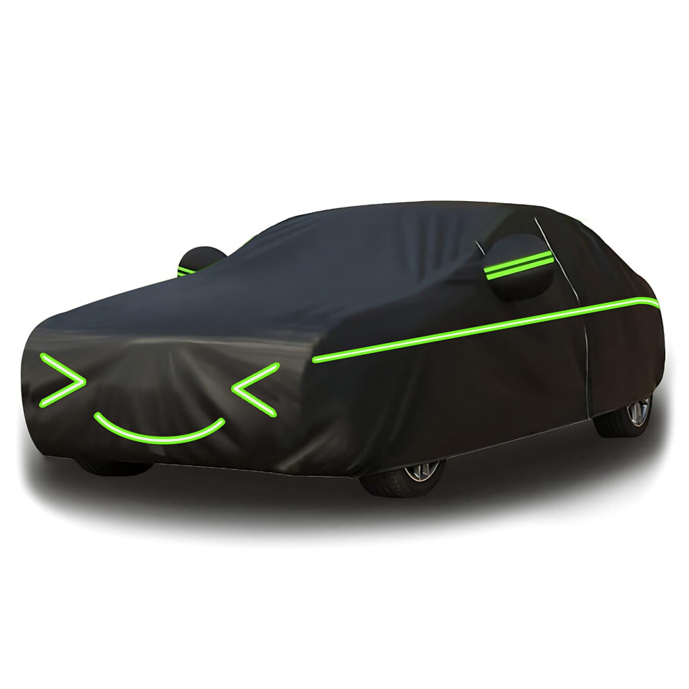 Waterproof Car Cover For Mercedes Clk Class (2005-), All-Weather Cover, Zipper, Snowproof, Black/Green 9105992872596