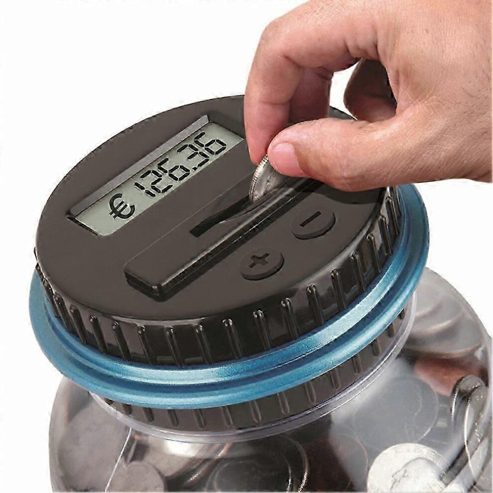 Kikidex (Usd, One Size) Digital Coin Counter Coin Bank Portable Electronic Transparent Piggy Bank For Kids Adults Money Coin Storage