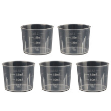 Pack of 5 Plastic Graduated Measuring Beaker Clear Liquid-15 ml