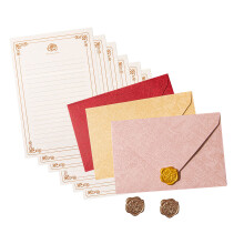 Antique Writing Paper Stationery Set with-Pink yellow red mixe