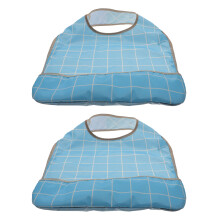2Pcs Adult Waterproof Bib Blue Tpu Polyester Reusable Eating Apron