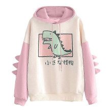 (Blue, 3XL) Dinosaur Oversized Cartoon Hoodie Women Fashion Sweatshirt Casual Print Korean Style Thicken Sweatshirt Winter Dino Hoodie Tops