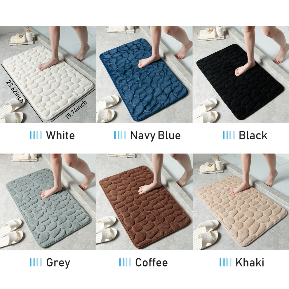 Machine Washable Cobblestone Bath Mat Quick-Dry 16X24 Inch 4901357425217