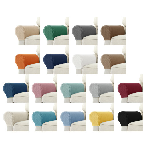 Stretch Sofa Armrest Covers, Plushes &Colorfast Couch-Dark Grey 1