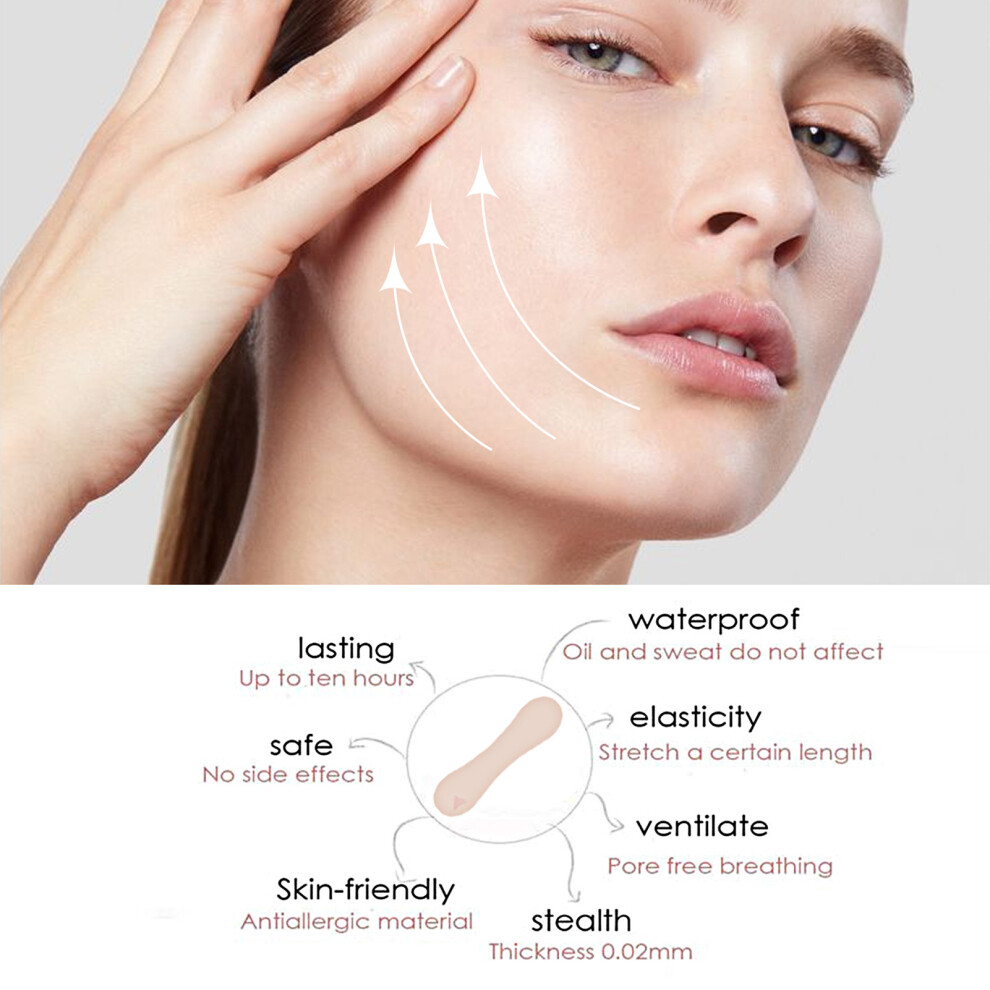 Invisible 60Pcs V-shaped Face Tape by EELHOE 0.02mm Elastic Sweatproof
