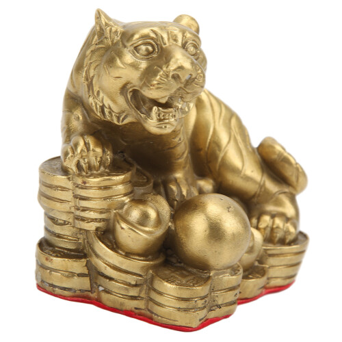 Messing-Tiger-Statue – Langlebig, Wohlstand anziehend, 9x8,3x6cm 2