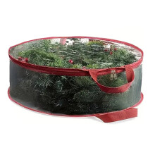 Clear PVC Christmas Wreath Storage Bag Waterproof-Red 30in