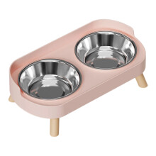 Elevated Dog Bowl Stand With Feeders Dishes For Most Dog-Pink