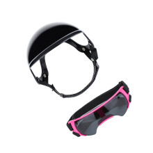 Shockproof Pet Safety Helmet and Sunglasses Set For Biking-Pink