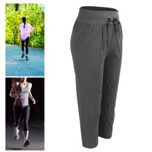 Pantaloni jogger da donna in nylon, taglia M, grigi lavabili