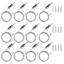 (As show, One size) 12 Sets Hexagon Garage Suspension Cables Kit Steel Hanging Chains, Honeycomb Light Connector Pendant