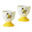 2Pcs Embossed Ceramic Eggs Holder Cup Spring Parties Home-B 1