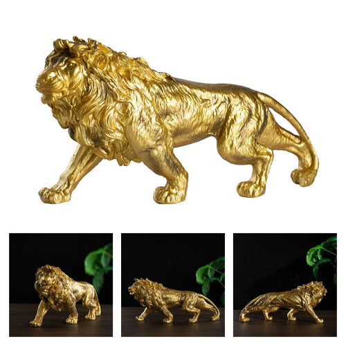 Lions Statue Resins Sculpture Classical Home Office Tabletop 1