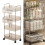 Clear Multifunctional Rolling Cart Multi Layer For-S 3-tier 5
