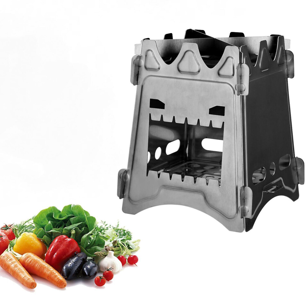 Kikidex (As Show, One Size) Portable Foldable Lightweight Wood Stove For Camping, Cooking, Travel, Picnic, Hunting