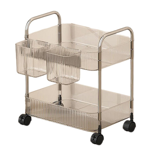 Clear Rolling Cart Multi Layer Organizers For-M 2-tier