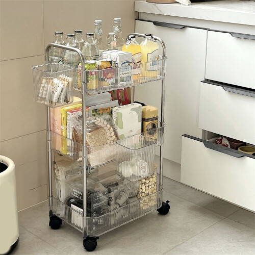 Clear Rolling Cart Multi Layer Organizers For-M 2-tier 1