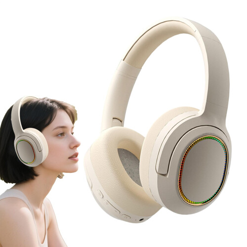 Wireless Headset For Computer And Phone Ergonomic Fit Foldable Over-Ear Earpiece Khaki