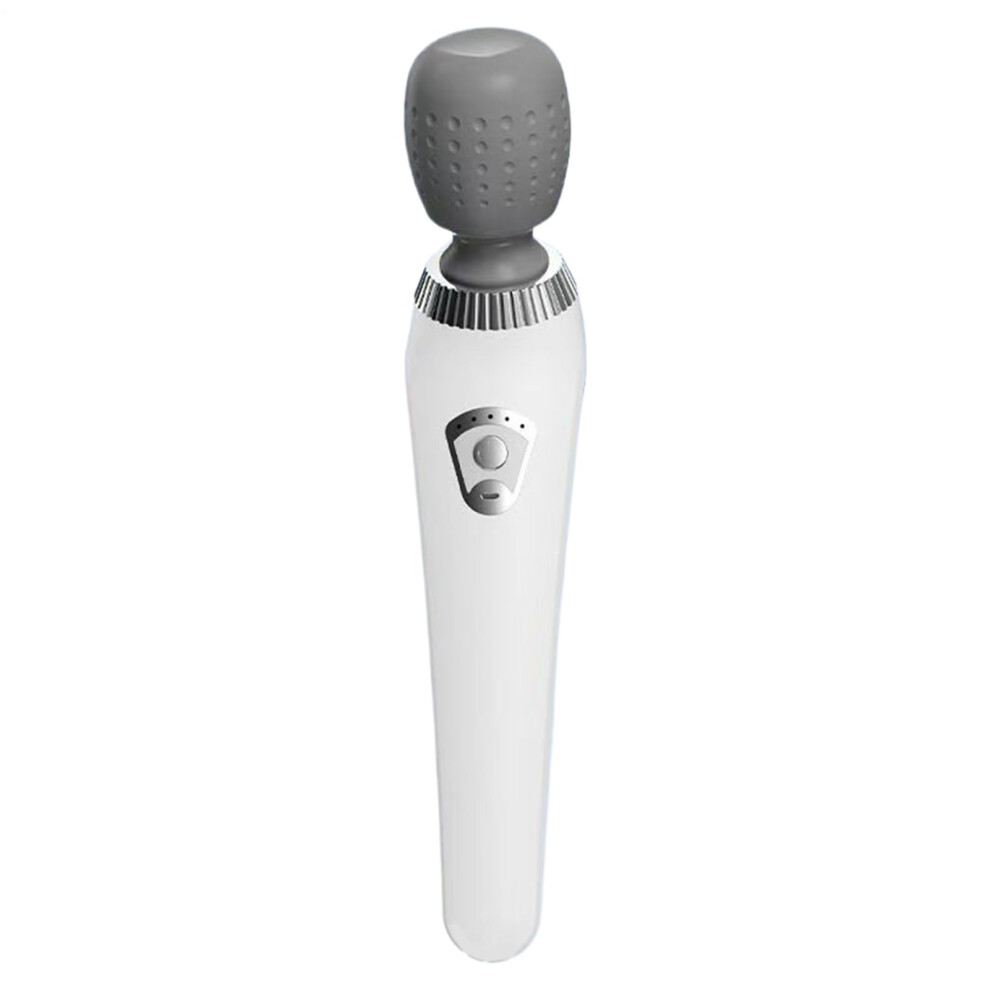 White Vibration Wand Massager Whole Body Handheld Massager With 5 Speeds Lightweight Ergonomic Portable Travel
