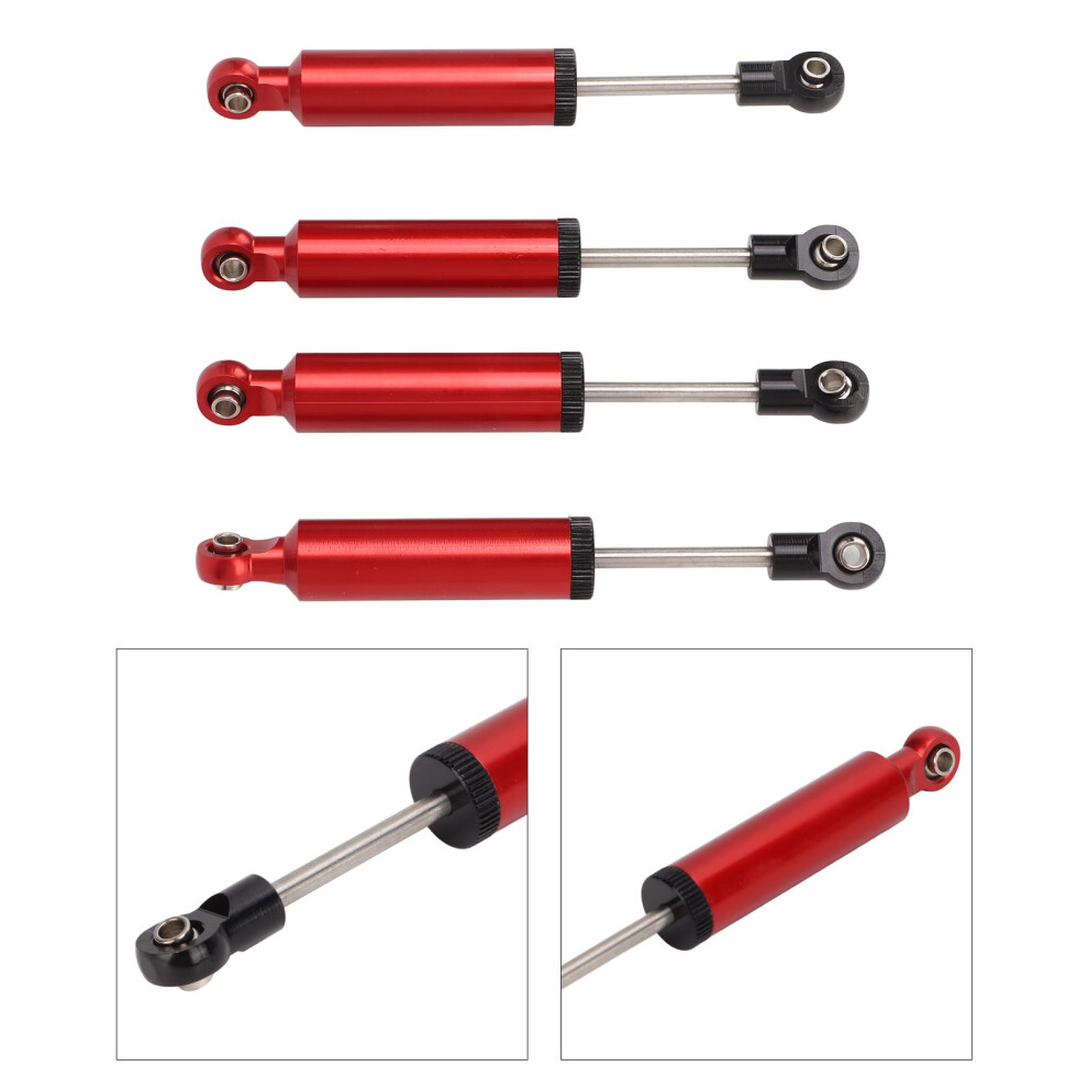 4Pcs 100Mm Aluminum Rc Shock Absorbers For 1/10 Crawler - Red 8731357431590
