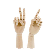 Art Wooden Hand Jointed Articulated Mannequin, 7-Inch Left-Right, Wooden Hand Model with Flexible Fingers for Drawing
