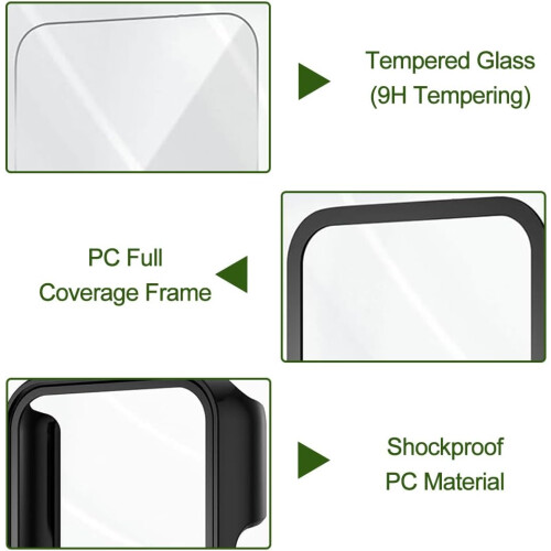 Screen Protector for Samsung Galaxy Fit 3 Full Coverage Tempered Glass Anti-Scratch Watch Screen Protector Black 1 Pack 1