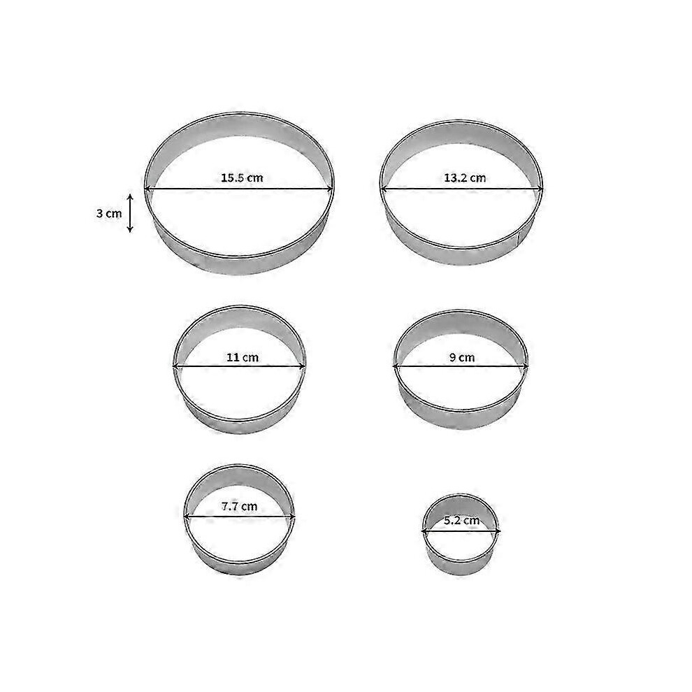 Kikidex (As Show, One Size) 6Pcs Empanada Press Pie Molds Stainless Steel Chinese Dumpling Skin Pierogi Cutters