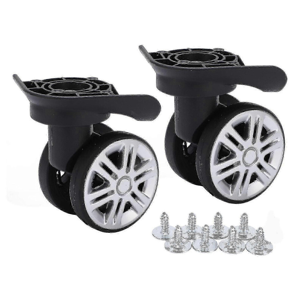Kikidex (As Show, One Size) 1 Pair Luggage Swivel Wheels Suitcase Swivel Casters Repalcement Mute Double Row Wheels_a