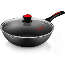 Traditional Wok With Cover 34cm A34cm Induction Compatible Gas Stove Wok Frying Pan Kitchenware