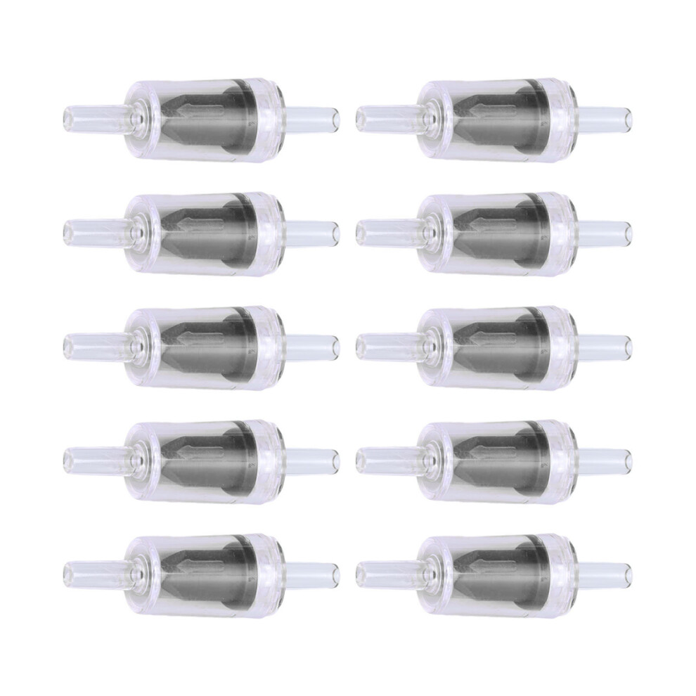 Fish Tank Check Valve 4Mm Pp Water Stop For Aquarium Air Pump 10 Pack Black 8401357433350