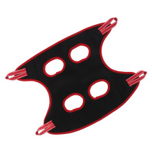 Dog Grooming Hammock Set 10 pcs Polyester Breathable Restraint Bag, Black/Red Edge, L