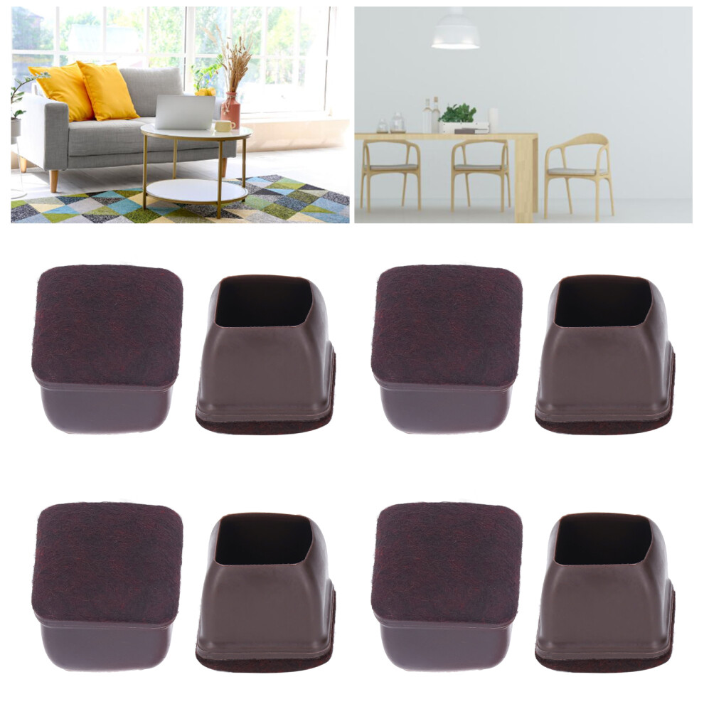 8Pcs Brown Tpe Chair Leg Covers Set For 14-37Mm Furniture Legs 4921357434804