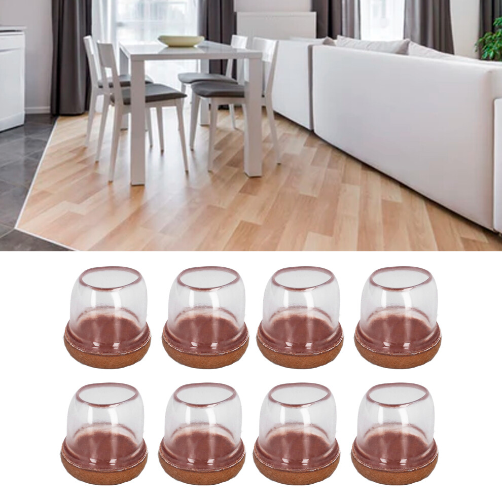 8Pcs Transparent Tpe Chair Leg Foot Covers For Tables, Round, Mute, Thickened 9331357434899