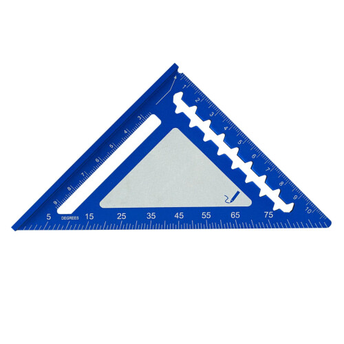 4inch Aluminium Triangle Ruler Measuring Tool Protractors-Blue