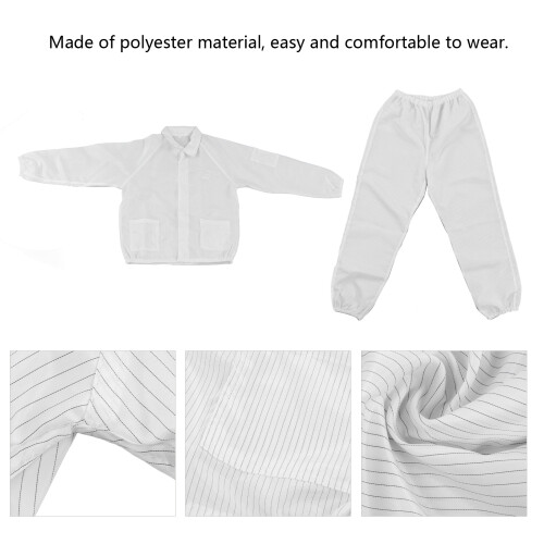 Anti Static Polyester Work Overalls White Split Design XXXL Protective Suit 2