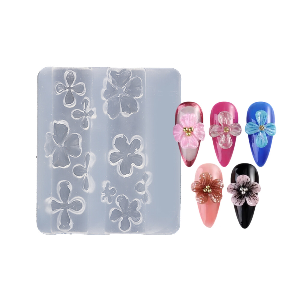 Nail Art Silicone Mold Flower Charm Manicure Mould Decorations