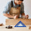 4inch Aluminium Triangle Ruler Measuring Tool Protractors-Blue 2
