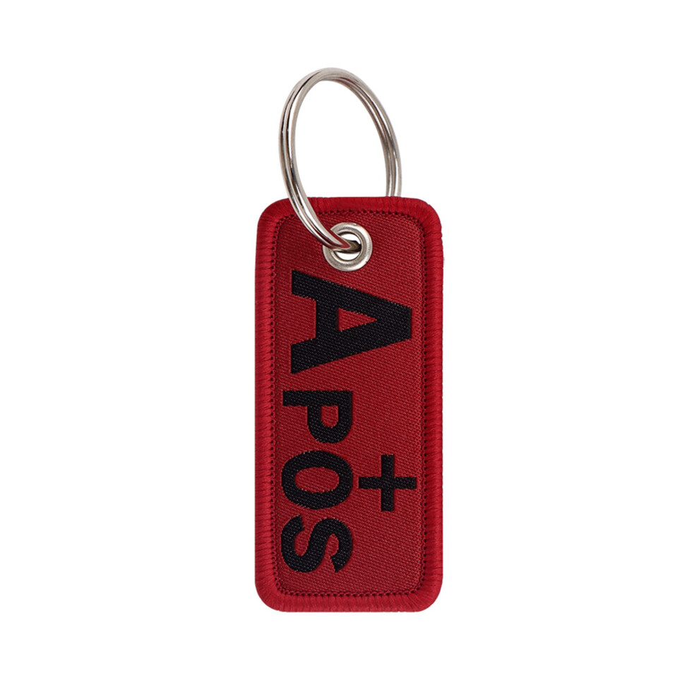 Stylish Blood Type Embroidery Keychain Fashionable Keyring-1