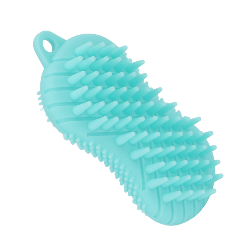Green Soft Silicone Double-Sided Bath Brush, Exfoliates And Promotes Circulation,