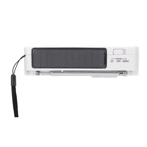 Notfall-Solarradio mit LED-Licht, Kurbel, USB, Weiß 2