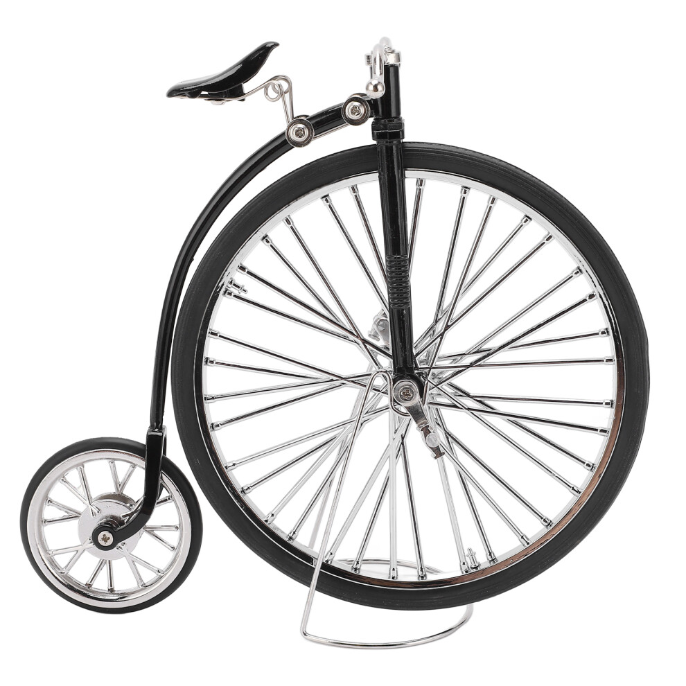 Retro Black Alloy Model Bicycle with Large and Small Wheels Ornament-image-OPC-PMPCYDQ-NEW