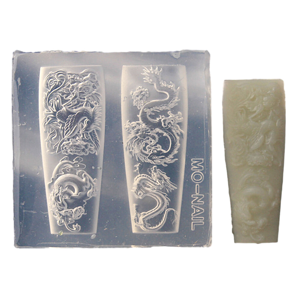 Silicone Nail Art Molds Embossing Nails Carving-AM72  Dragon