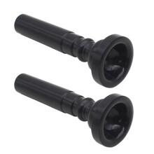 2 Pieces Food Grade Trumpet Mouthpiece Parts Accessories-Black