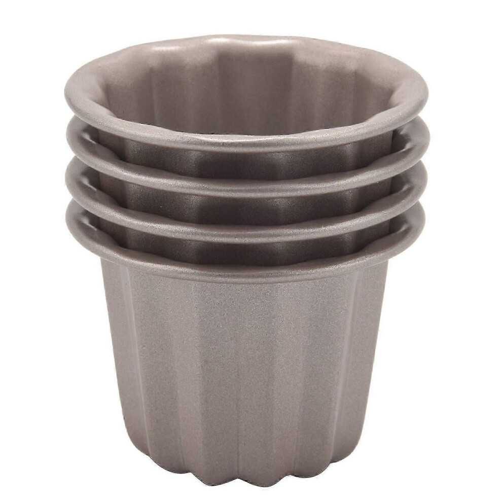 Kikidex (As Show, One Size) Canele Mold, Cannele Muffin Cup, 4Pcs Non-Stick Cannele Mould